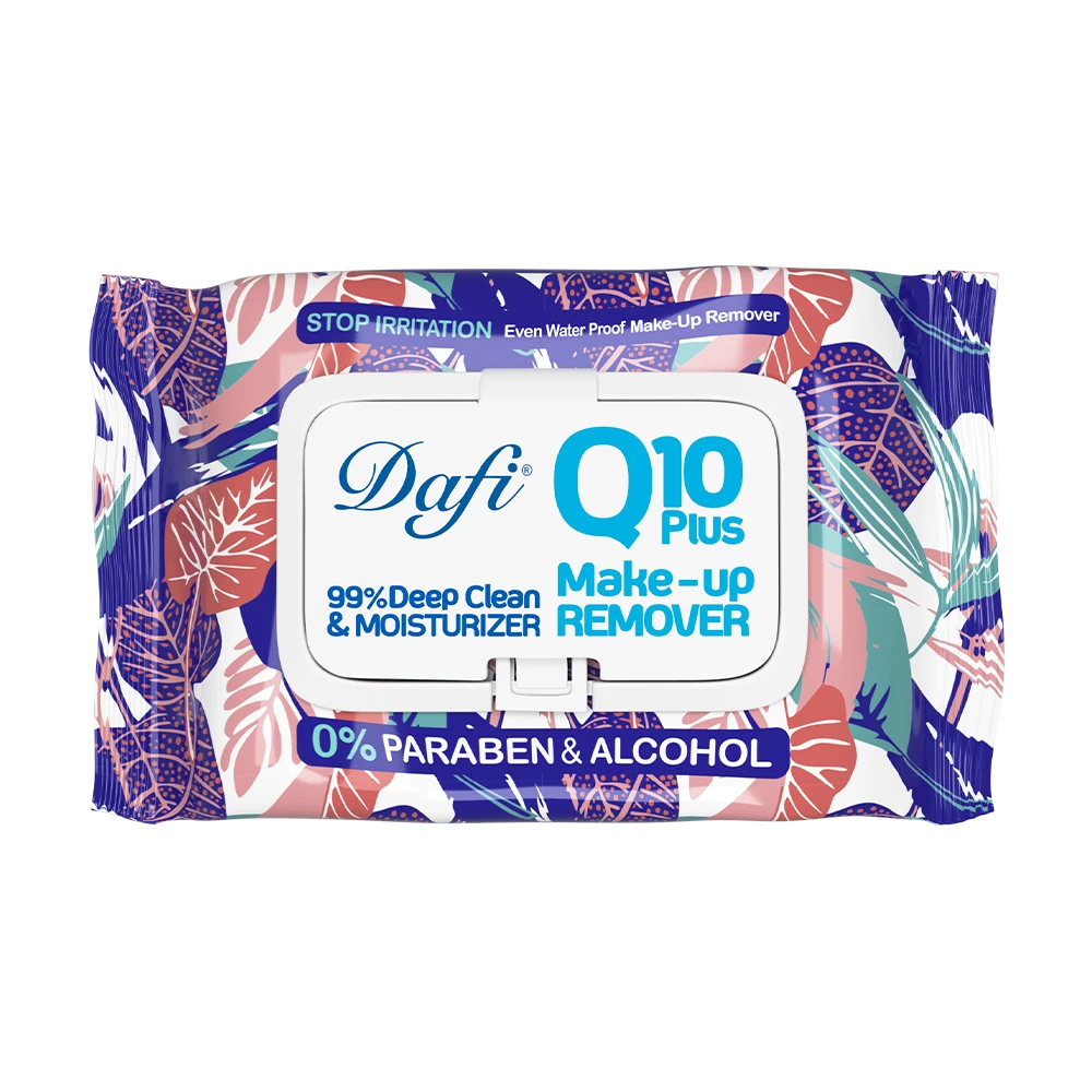  دستمال مرطوب پاک کننده آرایش دافی مدل Q10 (طرح گل ۱) ۵۰ عددی - Image 1